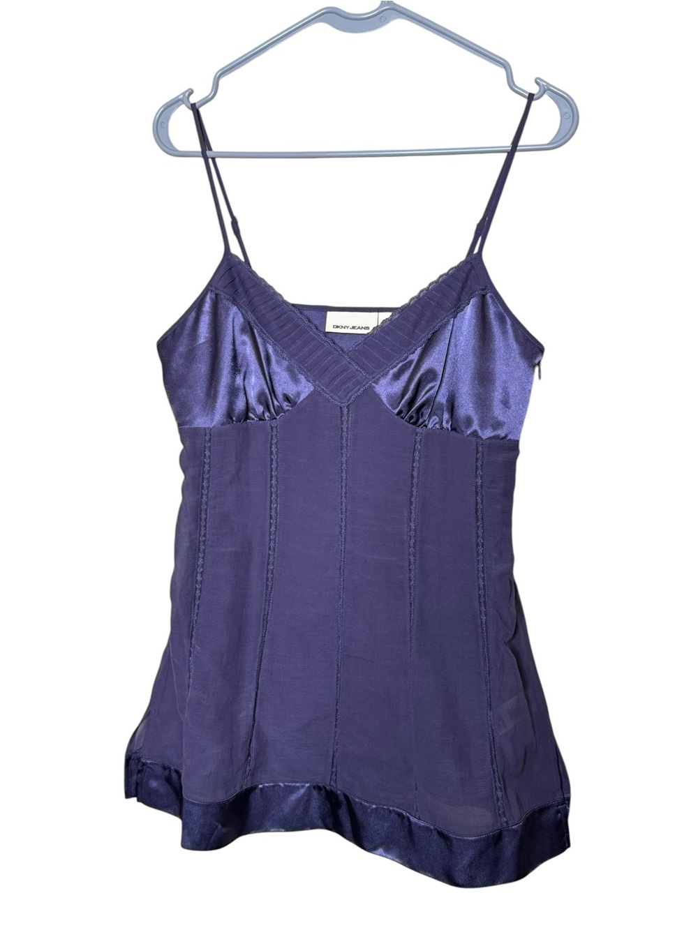 DKNY 90's Vintage Silk Babydoll Cami Size 4 Excellent Condition lace details